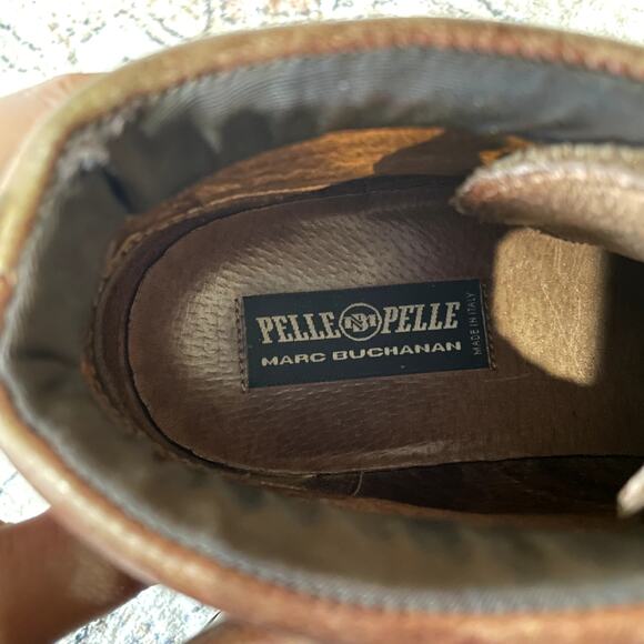 VTG Pelle Pelle Marc Buchanan Y2K Brown Leather Chukka Boots MENS SZ 9 Chunky main image 8